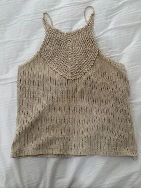 H&M Beige Crochet Knit Top